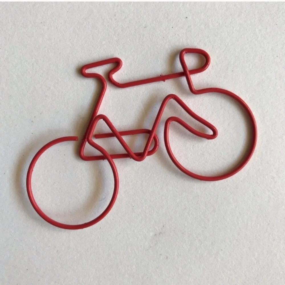 Bookmark bicycle red paper clip bike